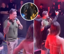 Pai de Melody se irrita em show e rebate rumores sobre Bella Angel