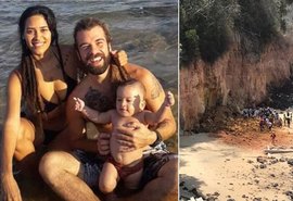 Falésia desaba e mata casal e seu bebê de 7 meses em Pipa