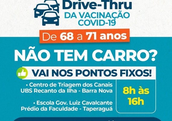 Marechal Deodoro realiza drive-thru de vacinação neste sábado (27)