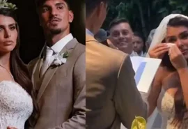 Gabriel Medina anuncia gravidez de Isabella Arantes durante casamento