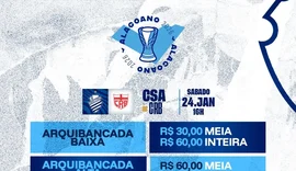 CSA recua após críticas e apaga post sobre preços de ingressos do clássico contra o CRB