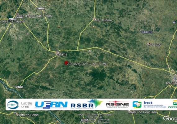 Laboratório da UFRN registra tremor de terra em município de Alagoas
