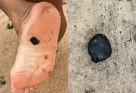 Manchas de óleo voltam a aparecer nas praias de Maceió