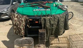 PM apreende armas e pássaros silvestres em ações ambientais em Alagoas