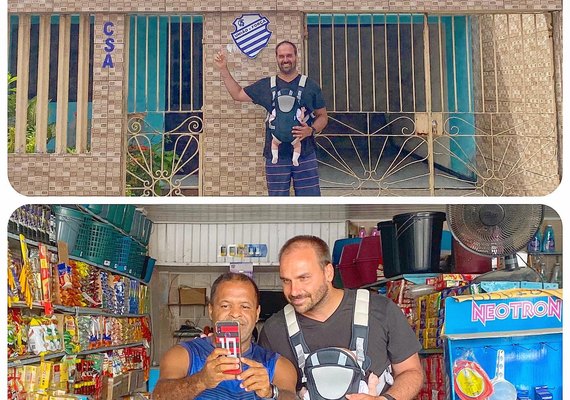 Filho de Bolsonaro visita eleitor do pai em Alagoas