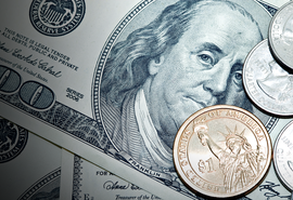 Dólar cai mais de 1% vendido perto de R$ 5,59