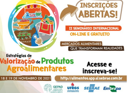 Seminário de produtos agroalimentares terá segunda edição amanhã (18)