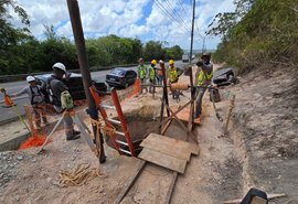 Seminfra avança em obra de drenagem na Ladeira do Catolé, entre Satuba e Maceió