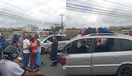 Motociclista é arremessada para cima de carro após colisão em Maceió