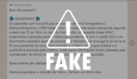 É falso que Pam Salgadinho faz exames sem liberação do CORA em pessoas com Covid-19