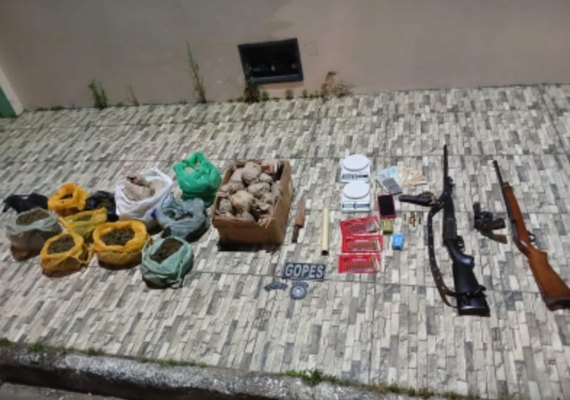 PM apreende três armas e mais de 6,5Kg de maconha em Olho D’Água Grande
