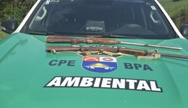 PM apreende armas durante fiscalização ambiental em Porto Calvo