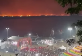 Vídeo: incêndio no Pantanal é visto ao fundo de festa junina em Corumbá (MS)