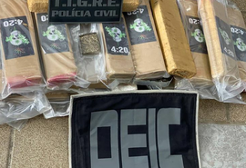 Polícia apreende 25 kg de maconha escondida em encomenda de material para piscina