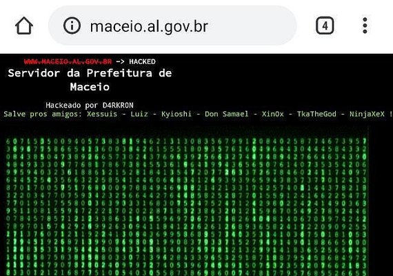 Site institucional da prefeitura de Maceió é hakeado