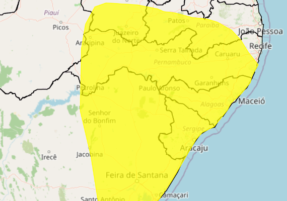 Inmet divulga alerta de vendaval para municípios de Alagoas