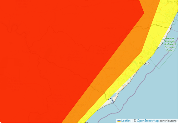 Inmet emite três alertas de chuvas para AL e eleva risco em 57 municípios
