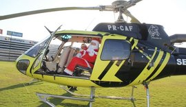 Papai Noel chega à Santana do Ipanema de helicóptero neste domingo (22)