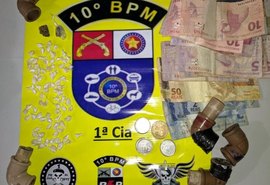 10º BPM prende suspeitos de tráfico de drogas
