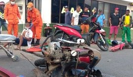 Colisão entre duas motos deixa três feridos em Arapiraca