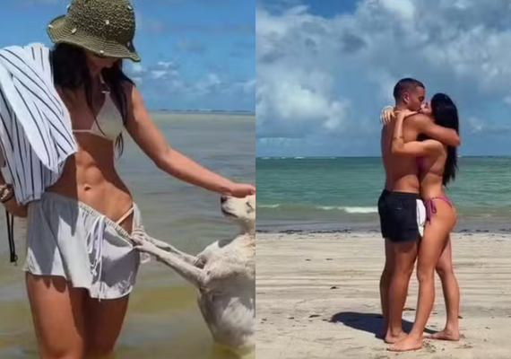 Jade Picon e André Lamoglia curtem viagem romântica em São Miguel dos Milagres