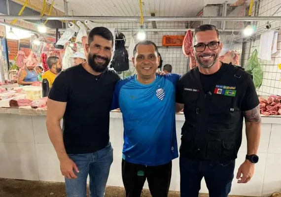 Leonardo Dias e Delegado Fabio Costa reforçam apoio aos comerciantes do Mercado da Produção