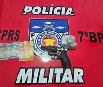 PM apreende drogas e arma de fogo em operações no interior de Alagoas