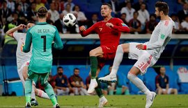 Com recorde de CR7, Portugal empata com a Espanha em Sochi