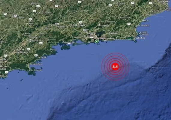 Novo tremor de terra de magnitude 3,1 é registrado no litoral do RJ