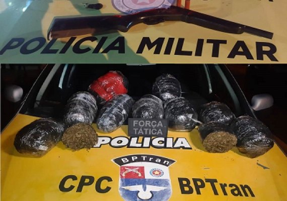 PM apreende armas de fogo e drogas na capital e interior