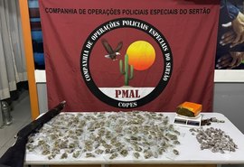 Homem é preso por porte de duas armas de fogo e 370 papelotes de maconha