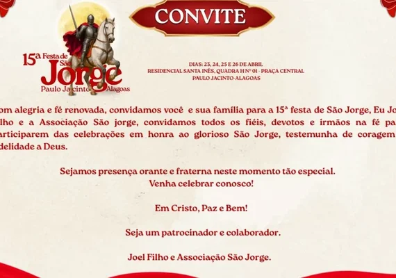 Festa de São Jorge reúne fiéis em quatro dias de celebração em Paulo Jacinto
