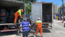 Mutirão para conter avanço da dengue recolhe mais de 3 mil pneus em Maceió