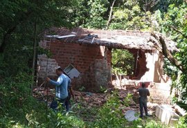 Estrutura irregular construída em área verde é demolida no bairro Petrópolis