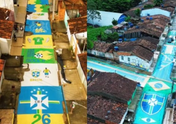 Murici entra no clima da Copa com disputa de ruas decoradas e até Homer Simpson verde-amarelo