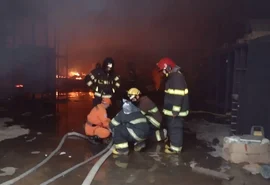 Incêndio atinge loja de imóveis nesta madrugada em Lagoa da Canoa