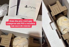 Alagoano compra PS5 em promoção e recebe pacote de fubá