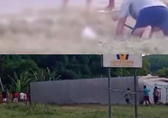 Vídeo: Motorista é agredido com pedrada na cabeça ao tentar impedir saque de carga na BR-101