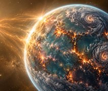 Exoplaneta desafia cientistas ao exibir órbita retrógrada e desalinhada