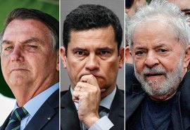 Bolsonaro empata com Lula no 1° turno; Moro supera com folga o petista