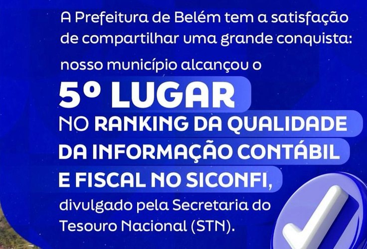 Belém se destaca em Transparência Governamental e conquista 5º lugar em AL