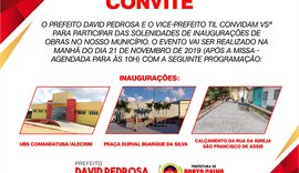 Prefeitura de Porto Calvo Prepara inaugurações para o dia da padroeira