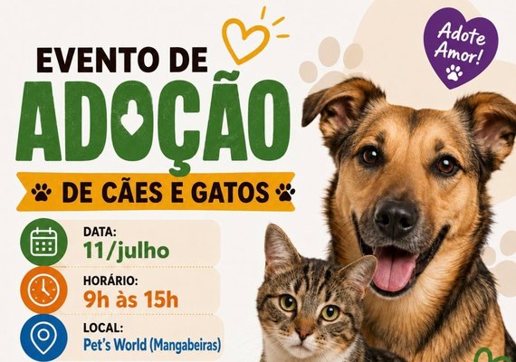 Evento promove adoção de cães e gatos neste sábado em Maceió