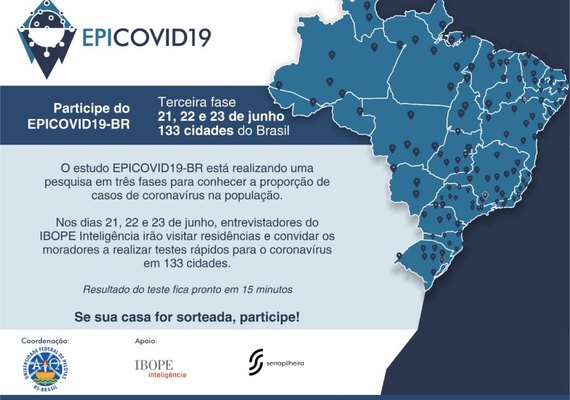 3ª fase da pesquisa de testagem da população terá início neste domingo (21)
