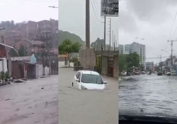 Vídeo: após fortes chuvas, Maceió registra alagamento e pessoas ficam ilhadas