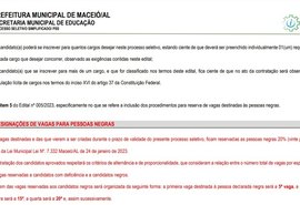 Pressão do movimento negro 'obriga' Prefeitura de Maceió a cumprir política de cotas em PSS da educação