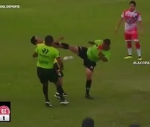 Árbitro acerta chute em membro de comissão técnica durante partida no Peru