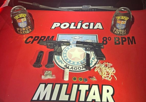 Polícia apreende armas, drogas e dinheiro em ações no interior de Alagoas