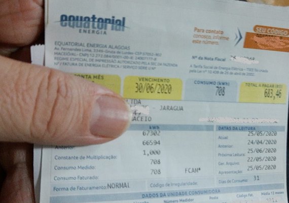 “Absurdo”: conta de energia sobe em AL em plena pandemia