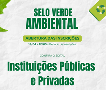 Inscrições para Selo Verde Ambiental 2026 seguem até 12 de maio